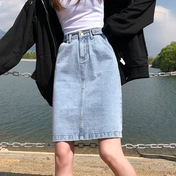 Denim Skirt Women High Waist A-line Vintage Jean Skirt Plus Size Summer Straight Pencil Skirt White Black Adjust Waist 2020 X144
Denim Skirt Women High Waist A-line Vintage Jean Skirt Plus Size Summer Straight Pencil Skirt White Black Adjust Waist 2020 X144