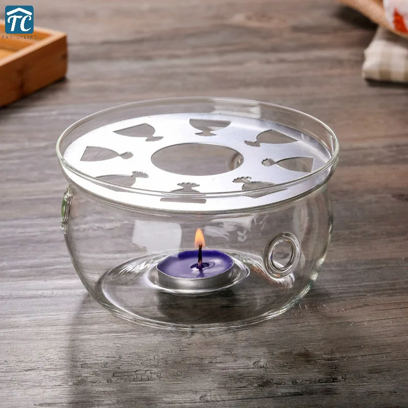 Прозрачный держатель для чайника подставка подогрева воды и чая подсвечник