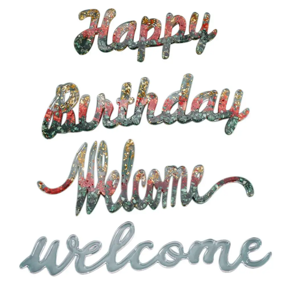 DIY Crystal Epoxy Mold Handmade English Blessing Words Welcome Birthday Listing Homemade House Silicone Making Plate
DIY Crystal Epoxy Mold Handmade English Blessing Words Welcome Birthday Listing Homemade House Silicone Making Plate