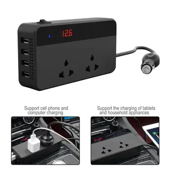 200W Car Power Inverter Auto Power Adapter Car Inverter Car Socket Charger Splitter With 4 USB Ports Car Accessories
200W Car Power Inverter Auto Power Adapter Car Inverter Car Socket Charger Splitter With 4 USB Ports Car Accessories