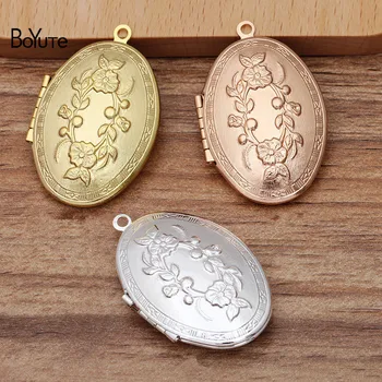 

BoYuTe (10 Pieces/Lot) 26*37MM 9MM Thickness Metal Brass Oval Shape Floating Locket Pendant Factory Direct Wholesale