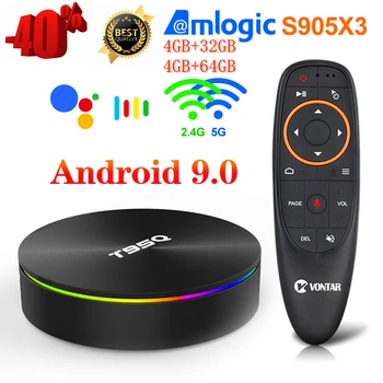 T95Q TV BOX Android 9.0 Smart TV Box Amlogic S905X3 Quad Core 2.4G&5GHz Wifi BT 100M 4K Media Player Set top box EU Plug
T95Q TV BOX Android 9.0 Smart TV Box Amlogic S905X3 Quad Core 2.4G&5GHz Wifi BT 100M 4K Media Player Set top box EU Plug