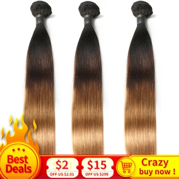 Brazilian Straight Hair T1B/4/30 Ombre Human Hair Weave Bundles 1/3 Pieces 8-26Inch Honey Blonde 3 Tone Real Remy Hair Extension 
Brazilian Straight Hair T1B/4/30 Ombre Human Hair Weave Bundles 1/3 Pieces 8-26Inch Honey Blonde 3 Tone Real Remy Hair Extension