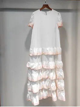 Layered Ruffled Women Midi Dress 2020 New O-neck Gradient Color Casual Ladies Short Sleeve Mid-length Dresses 
Layered Ruffled Women Midi Dress 2020 New O-neck Gradient Color Casual Ladies Short Sleeve Mid-length Dresses