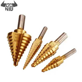DANIU 4Pcs HSS Titanium Coated Step Drill Bits with 1Pc Center Punch Hole Cutter Drilling Tool for Metal Woodworking Tool
DANIU 4Pcs HSS Titanium Coated Step Drill Bits with 1Pc Center Punch Hole Cutter Drilling Tool for Metal Woodworking Tool