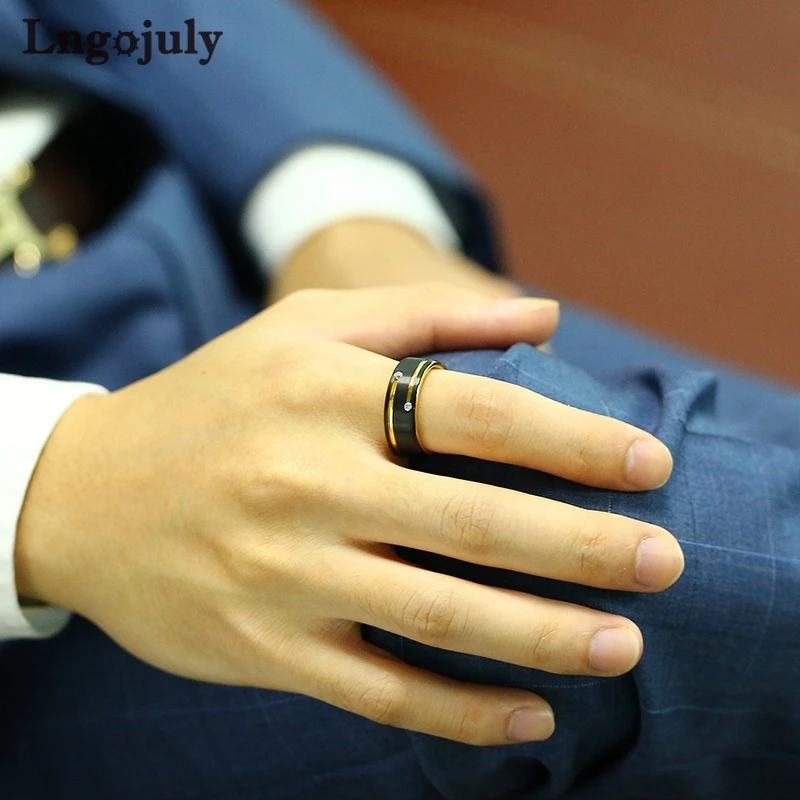 

Модное мужское кольцо 8 мм кольца из карбида вольфрама циркониевые обручальные кольца для мужчин ювелирные изделия для свадебной вечеринки обручальное кольцо для жениха