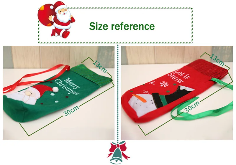 decor santa xmas drawstring bag home decoration merry christmas
