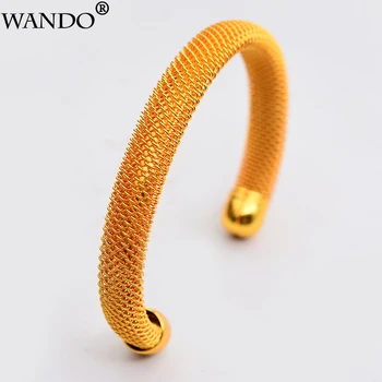 WANDO Inverted mold Jewelry Gold Color Dubai Bangles for Women/Girl,Africa Bracelet With Lobster Clasp,Ethiopian Jewelry wb38
WANDO Inverted mold Jewelry Gold Color Dubai Bangles for Women/Girl,Africa Bracelet With Lobster Clasp,Ethiopian Jewelry wb38