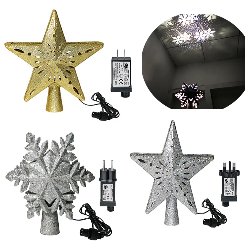 LED Treetop Rotatable Projection Light Sequin Plastic Snowstorm Snowflake Hollow Stars Light Xmas Holiday Home Pendant Decor Gif
LED Treetop Rotatable Projection Light Sequin Plastic Snowstorm Snowflake Hollow Stars Light Xmas Holiday Home Pendant Decor Gif