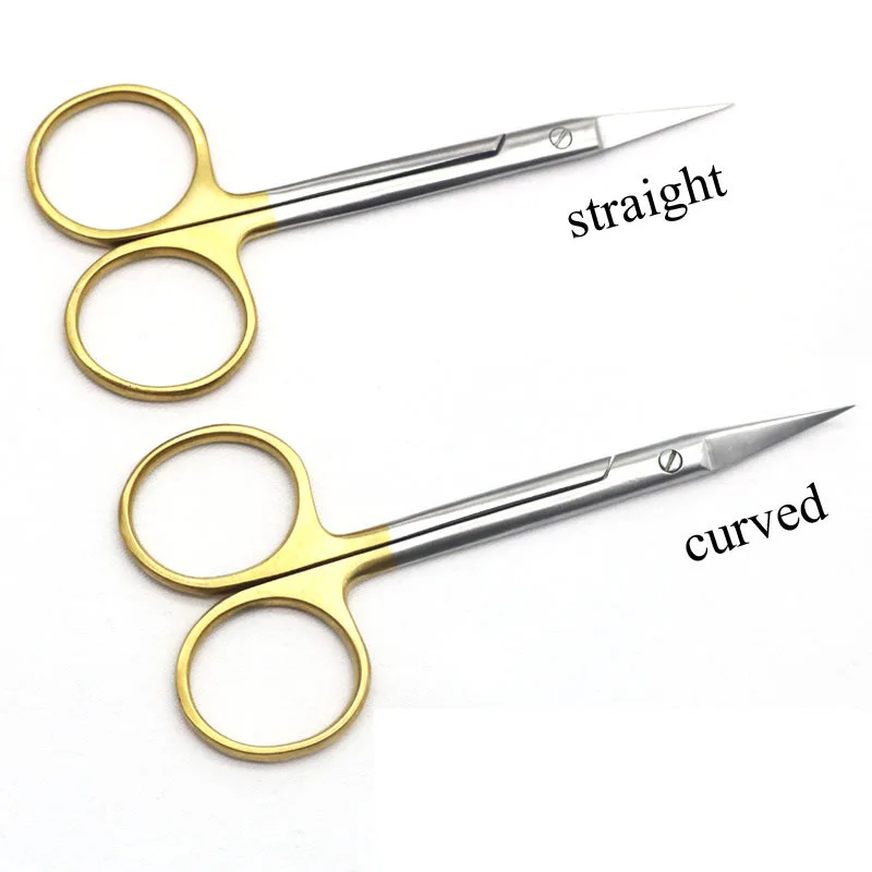 Description Picture 5 of itemDouble-eyelid scissors with gold handle 10cm stainless steel surgical instrument for ophthalmic surgery
