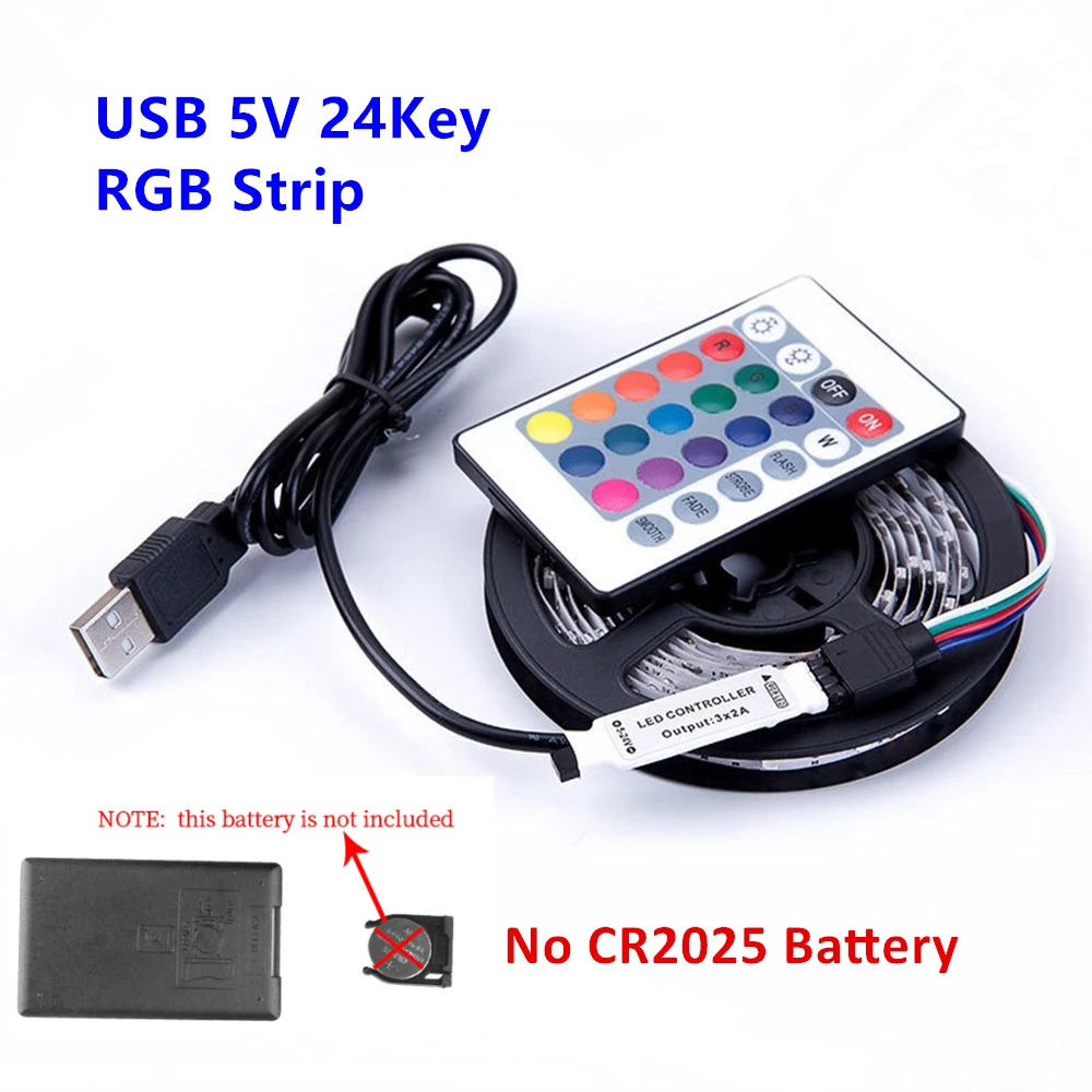 Цветная (RGB) Светодиодные ленты светильник USB 5V 60 светодиодов/м 2835 SMD LED Гибкие