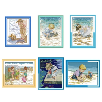 Kids on the Beach Cross Stitch Embroidery Kit DMC 14CT 11CT Counting Cross Stitch Set DIY Needlework Home decoration painting
Kids on the Beach Cross Stitch Embroidery Kit DMC 14CT 11CT Counting Cross Stitch Set DIY Needlework Home decoration painting