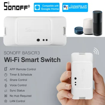 SONOFF BASIC R3 Smart ON/OFF WiFi Switch, Light Timer Support APP/Voice Remote Control DIY Mode Works With Alexa Google Home
SONOFF BASIC R3 Smart ON/OFF WiFi Switch, Light Timer Support APP/Voice Remote Control DIY Mode Works With Alexa Google Home