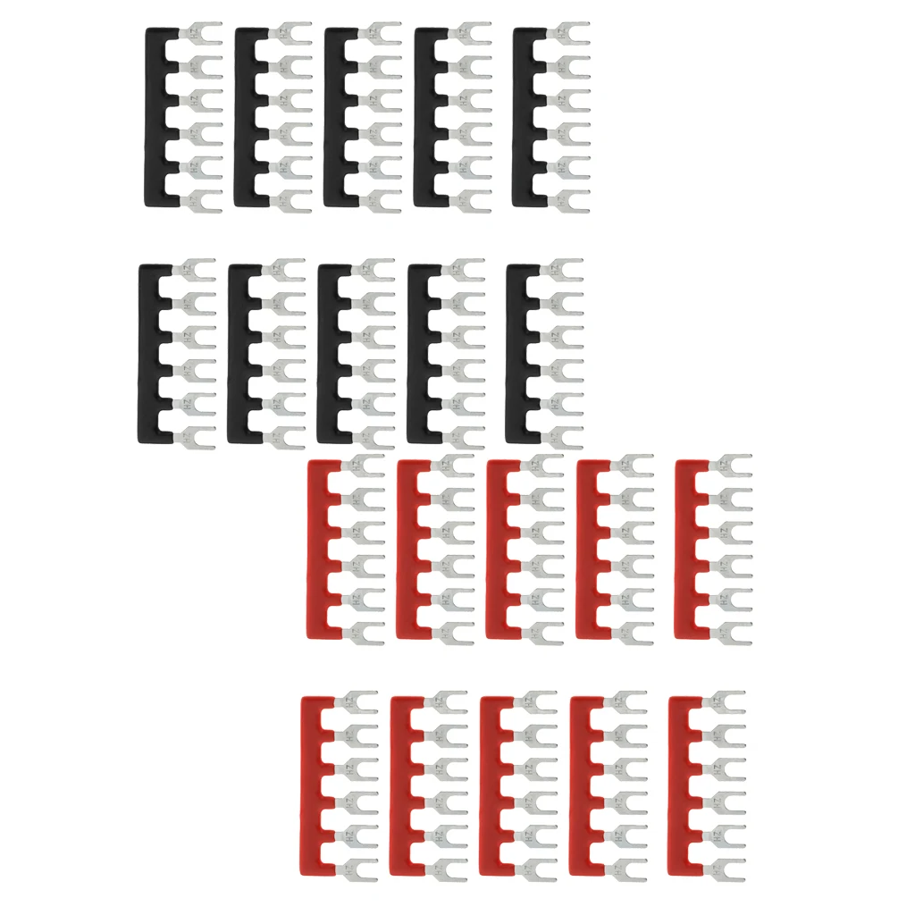 10x Fork Type Pre Insulated Terminal Block Barrier Jumper Strip 6 Positions, Easy to Install 10x Fork Type Pre Insulated Terminal Block Barrier Jumper Strip 6 Positions, Easy to Install
