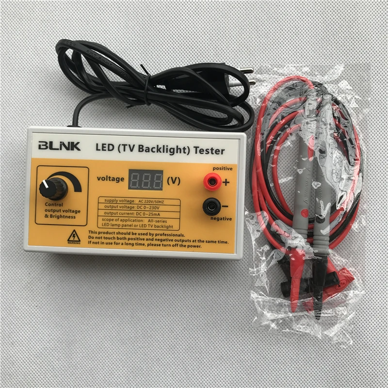New Brand new 0-230V Output LED TV Backlight Tester LED Strips Test Tool with Voltage Display for All LED Application EU Plug
New Brand new 0-230V Output LED TV Backlight Tester LED Strips Test Tool with Voltage Display for All LED Application EU Plug
