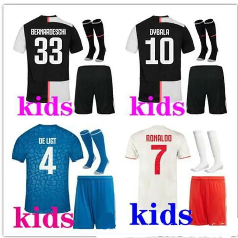 

children kit 2019 juve soccer jersey BUFFON Dybala DE LIGT Ramsey Ronaldo Kean kids kit football shirt 2020 juve kids jerseys