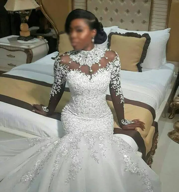 African High Neck Mermaid Bridal Bride Dresses Long Appliqued Halter Black Girls Sexy Wedding Dress Special Party Gown 
African High Neck Mermaid Bridal Bride Dresses Long Appliqued Halter Black Girls Sexy Wedding Dress Special Party Gown