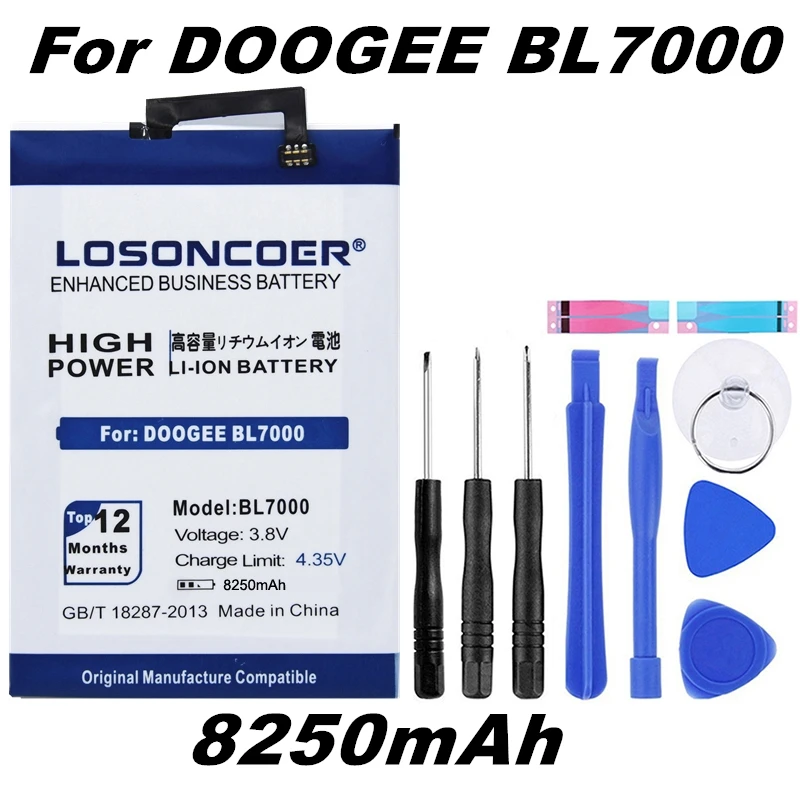 LOSONCOER 8250mAh BL7000 Replacement Batteries For DOOGEE BL7000 Good Quality Mobile Phone Battery
LOSONCOER 8250mAh BL7000 Replacement Batteries For DOOGEE BL7000 Good Quality Mobile Phone Battery
