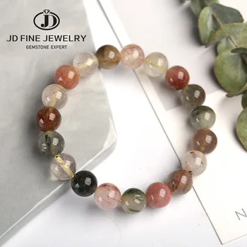 JD 7 Chakra Natural Colorful Rutilated Quartz Crystal Women Men Clear Round Beads Bracelet 6-14mm 5A Rutilated Quartz Jewelry
JD 7 Chakra Natural Colorful Rutilated Quartz Crystal Women Men Clear Round Beads Bracelet 6-14mm 5A Rutilated Quartz Jewelry