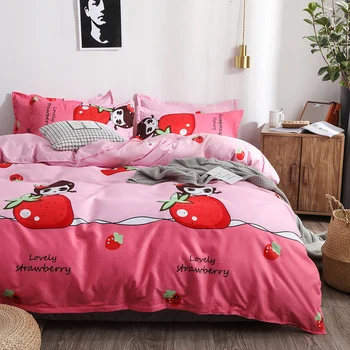 Lovely Strawberry Pink Bedding Set Quilt Cover Queen King Size Flat Sheeet Pillowcases Bed Clothes 200x230 Cover Bed Bedding 6E3
Lovely Strawberry Pink Bedding Set Quilt Cover Queen King Size Flat Sheeet Pillowcases Bed Clothes 200x230 Cover Bed Bedding 6E3