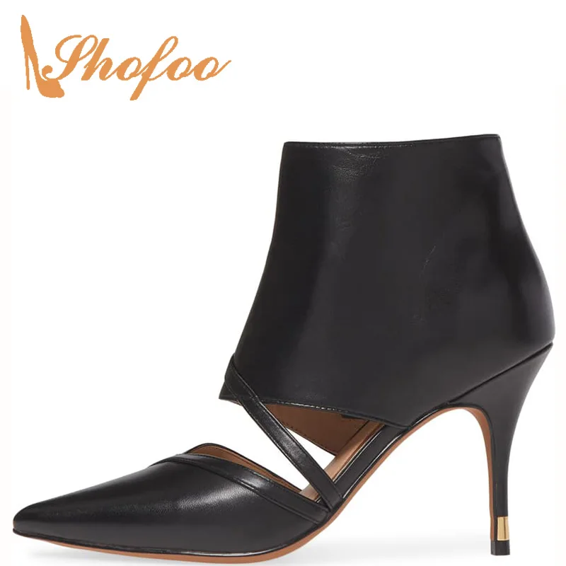 Ladies Summer Booties Shoes Black Red Poined Toe Stilettos Ankle Boots Woman High Thin Heels Zipper Large Size 33 38 Mature 2019
Ladies Summer Booties Shoes Black Red Poined Toe Stilettos Ankle Boots Woman High Thin Heels Zipper Large Size 33 38 Mature 2019