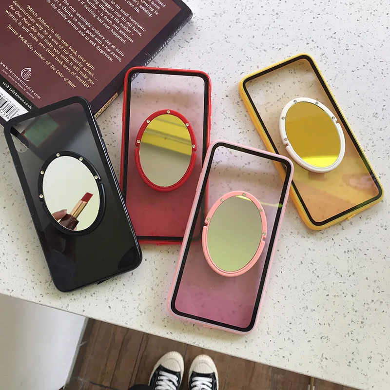 Makeup mirror rainbow gradient transparent Phone Case For iphone XS Max XR X 8 7 6 6S Plus Silicone Shockproof Bracket Cover
Makeup mirror rainbow gradient transparent Phone Case For iphone XS Max XR X 8 7 6 6S Plus Silicone Shockproof Bracket Cover