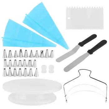 Caking Tools 33Pcs Kitchen Cake Decorating Turntable Rotating Base with Scraper Pastry Nozzle Set Baking Tool Pastry Mold
Caking Tools 33Pcs Kitchen Cake Decorating Turntable Rotating Base with Scraper Pastry Nozzle Set Baking Tool Pastry Mold
