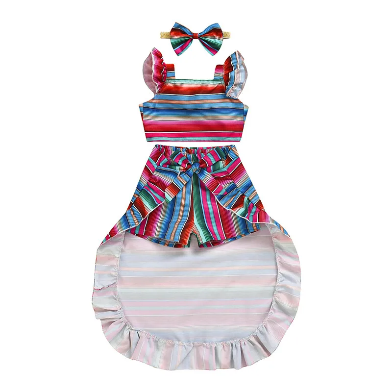 Girls Clothing Sets 2020 Summer Girls Clothes Sleeveless Rainbow Tanks Tops+Shorts+Skirts 3Pcs Clothing Sets For Girls 6M-4T 
Girls Clothing Sets 2020 Summer Girls Clothes Sleeveless Rainbow Tanks Tops+Shorts+Skirts 3Pcs Clothing Sets For Girls 6M-4T