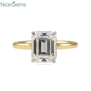 NiceGems Solid 14k Yellow Gold Center 2.5ct Emerald Cut Moissanite Engagement Ring Invisible Halo ring Women Anniversary
NiceGems Solid 14k Yellow Gold Center 2.5ct Emerald Cut Moissanite Engagement Ring Invisible Halo ring Women Anniversary