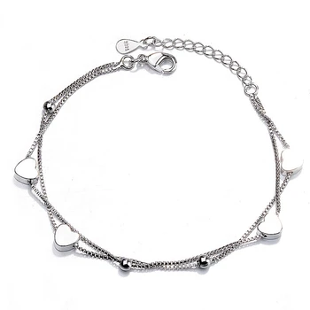 LISM 925 Sterling Silver New Korean Sweet Romantic Double Layer Love Heart Wedding Bracelet & Bangle For Women Girlfriend 
LISM 925 Sterling Silver New Korean Sweet Romantic Double Layer Love Heart Wedding Bracelet & Bangle For Women Girlfriend