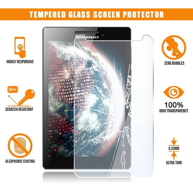 Screen Protector for Lenovo Tab 2 A7-10 A7-10F 7.0" Tablet Tempered Glass 9H Premium Scratch Resistant Anti-fingerprint Cover
Screen Protector for Lenovo Tab 2 A7-10 A7-10F 7.0" Tablet Tempered Glass 9H Premium Scratch Resistant Anti-fingerprint Cover