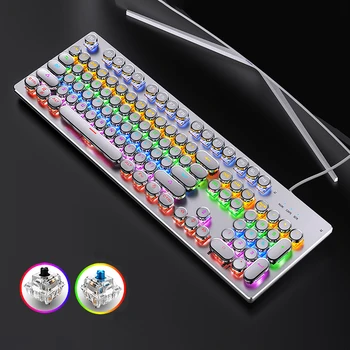 Gaming Mechanical Keyboard USB Glowing Keycap Round Retro English Keycap Backlit Wired Metal Panel 104 Keys For Computer Laptop
Gaming Mechanical Keyboard USB Glowing Keycap Round Retro English Keycap Backlit Wired Metal Panel 104 Keys For Computer Laptop