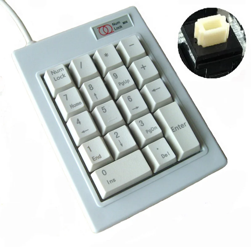 

Mechanical Keyboard Single Hand Numeric Keyboard One Handed Mini Keyboards 17/18/19/20/21Keys PS2 USB Interface Wired White