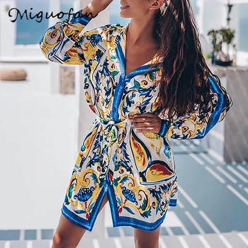 Miguofan women shirt dresses elegant print robe botton wrap belt mini dresses long sleeve office lady dress vestidos vintage
Miguofan women shirt dresses elegant print robe botton wrap belt mini dresses long sleeve office lady dress vestidos vintage