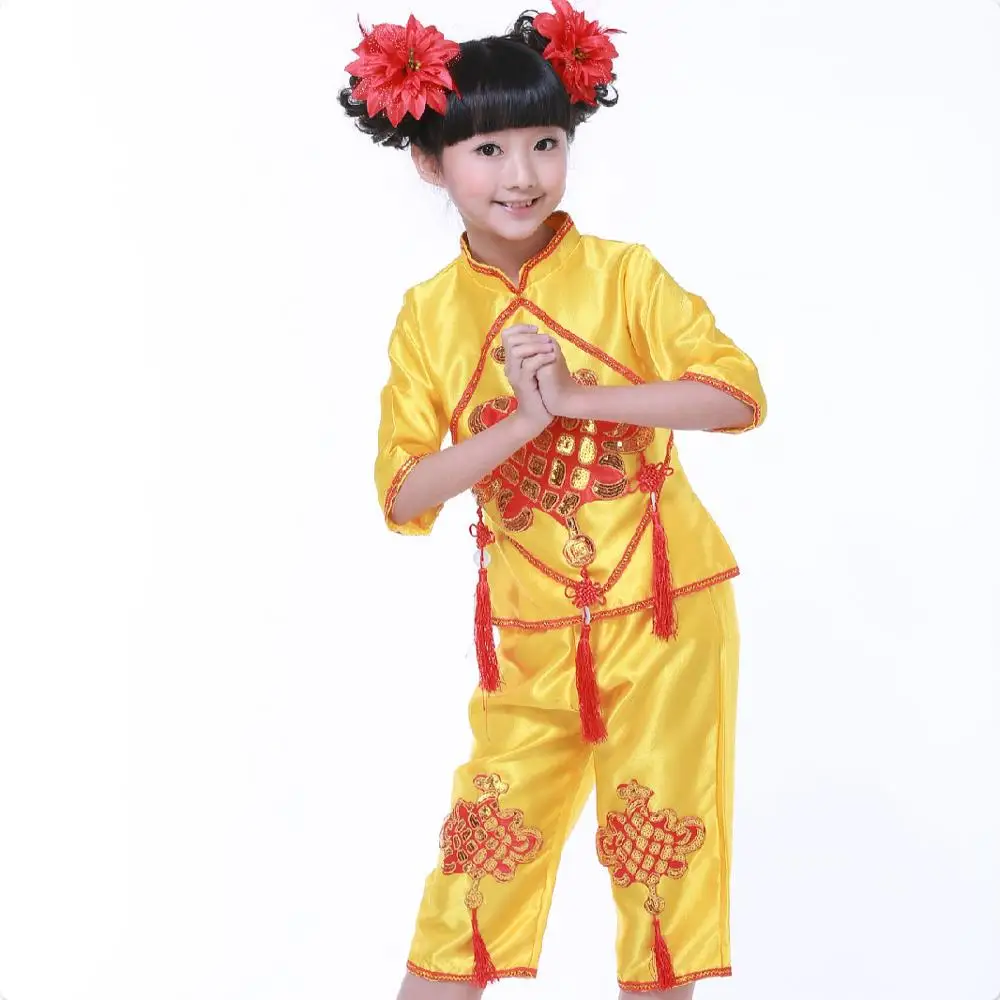 Фото Yangko Dance Custome Chinese Folk for Girl Knot Costumes Festival Ancient Costume | Тематическая одежда и униформа