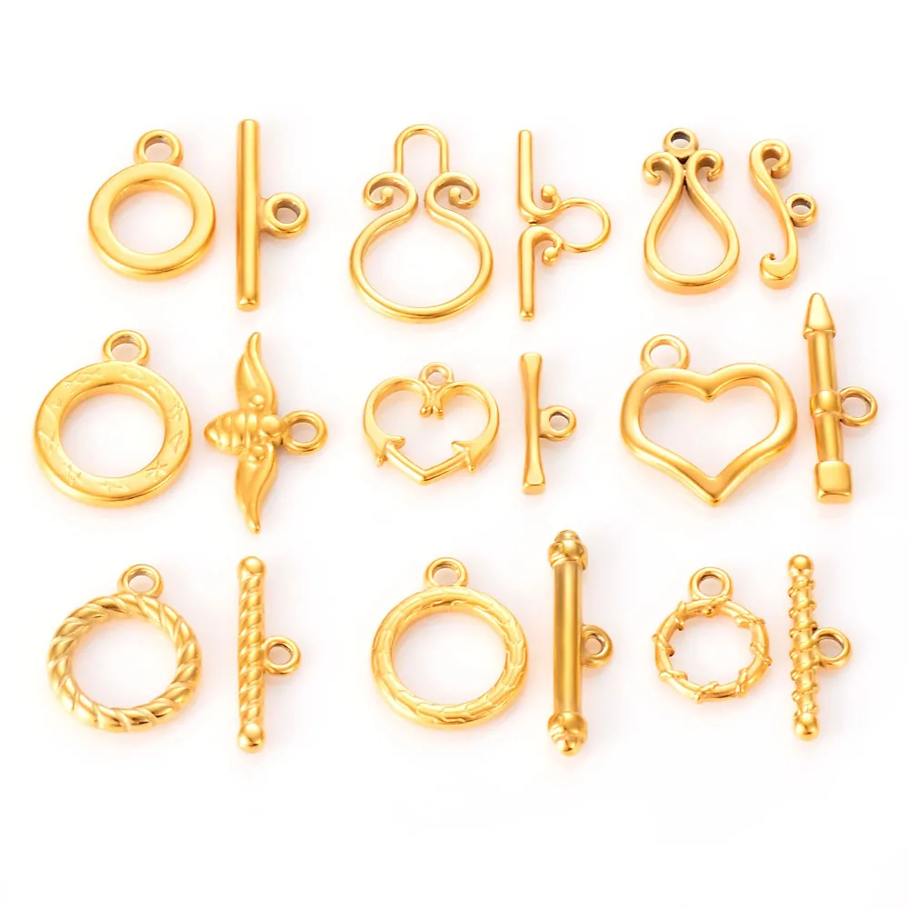 

Gold Color Stainless Steel OT Toggle Buckle Connectors Fit Bracelet Necklace Clasps DIY Jewelry Findings Accessories