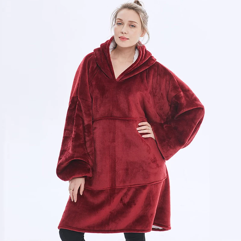 Oversized Blanket Hoodie Winter Soft Thick Wearable Fleece Blanket With Sleeves Adult Warm Plush Weighted Sofa TV Hooded Blanket
Oversized Blanket Hoodie Winter Soft Thick Wearable Fleece Blanket With Sleeves Adult Warm Plush Weighted Sofa TV Hooded Blanket
