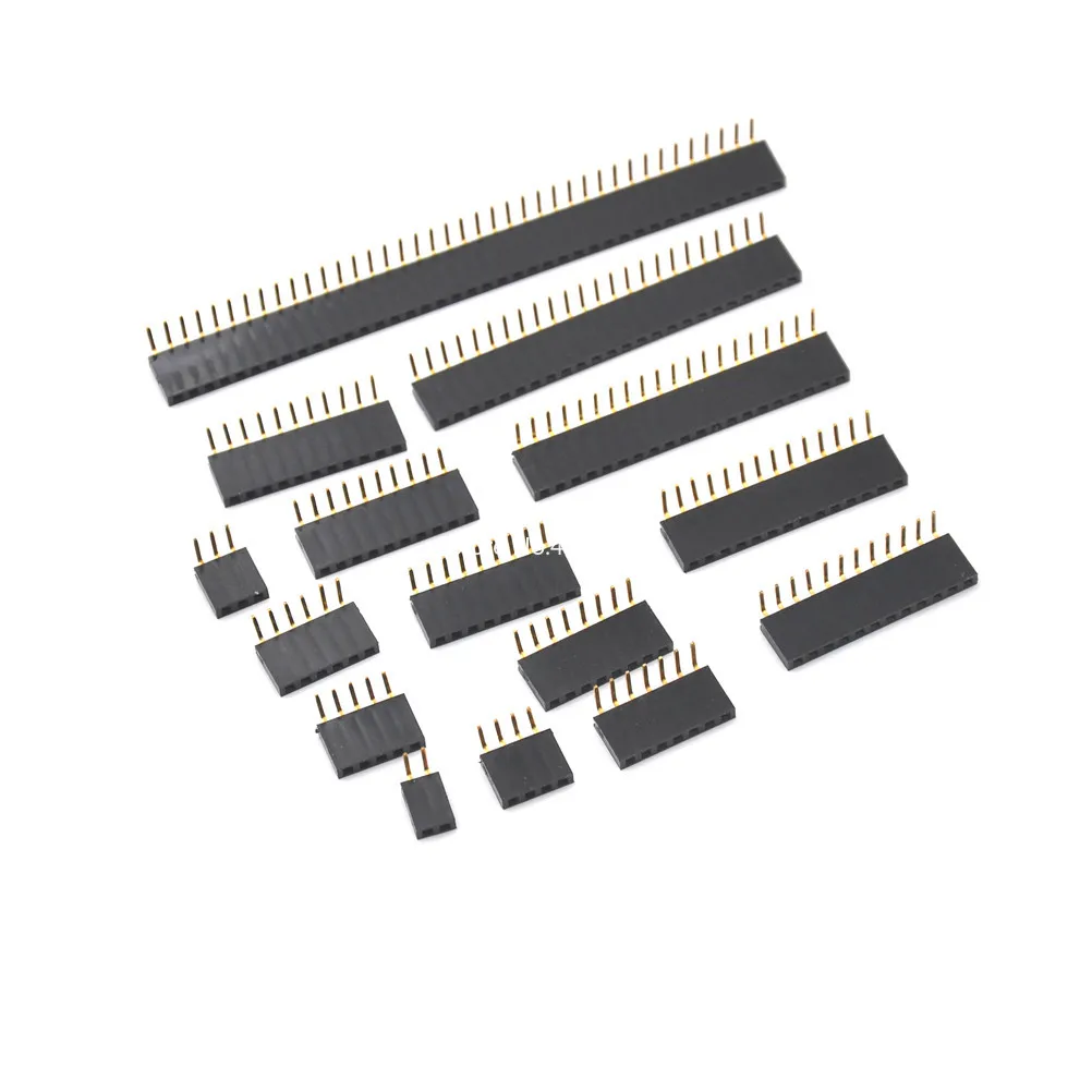 1*2/3/4/5/6/7/8/9/10/20/40Pin разъем для Arduino 10 шт./лот 2 54 мм Однорядный гнездовой штырьковый