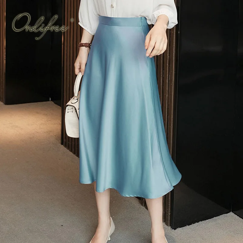 Ordifree 2022 Summer Women Satin Skirt Elegant Vintage Silk Shiny Sexy High Waist Midi Skirt
Ordifree 2022 Summer Women Satin Skirt Elegant Vintage Silk Shiny Sexy High Waist Midi Skirt