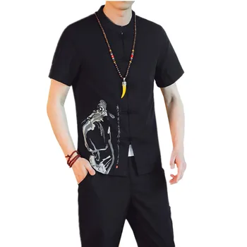 Summer Black men retro shirts short sleeves and Ankle-Length Pants large size 5xl Chinese style mens 2-piece set khaki gray
Summer Black men retro shirts short sleeves and Ankle-Length Pants large size 5xl Chinese style mens 2-piece set khaki gray