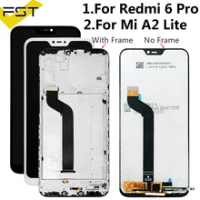 Écran tactile Lcd de remplacement avec châssis, 5.84 pouces, pour Xiaomi Redmi 6pro Mi A2 Lite, Original=