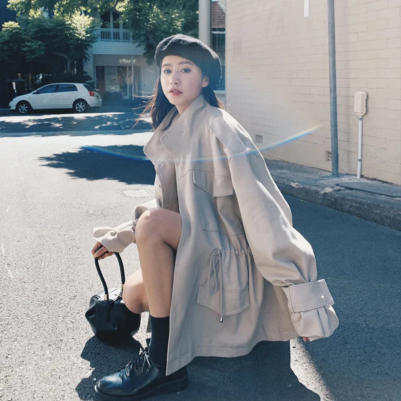 Trench Coat Women's Mid-length 2019 Spring New Style Students Korean-style Slimming Loose-Fit Solid Color Slim Fit Workwear Coat
Trench Coat Women's Mid-length 2019 Spring New Style Students Korean-style Slimming Loose-Fit Solid Color Slim Fit Workwear Coat