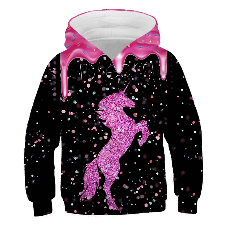 Sparkling Unicorn Black Hoodie Sparkling Unicorn Black Hoodie
