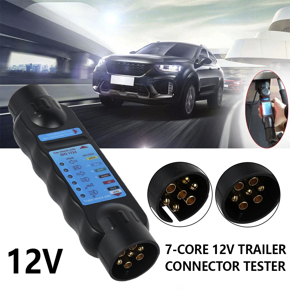 7 Pin Trailer Socket Durable 12V Truck Trailer Plug Socket Tester Wiring Circuit Light Test Tool Car Circuit Testing Tools
7 Pin Trailer Socket Durable 12V Truck Trailer Plug Socket Tester Wiring Circuit Light Test Tool Car Circuit Testing Tools