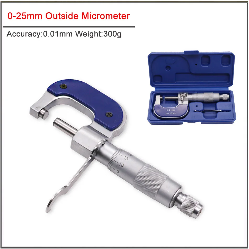 0-25mm Industrial outside micrometer Mechanical outer diameter measuring instrument,Thread measuring tools accuracy 0.01mm
0-25mm Industrial outside micrometer Mechanical outer diameter measuring instrument,Thread measuring tools accuracy 0.01mm