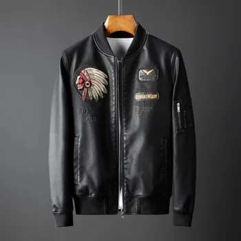 Winter new plus velvet thick leather jacket men's casual men leather jacket plus size 
Winter new plus velvet thick leather jacket men's casual men leather jacket plus size