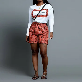 2 Piece Set Women O Neck T Shirt And Bodycon Shorts Sets Women's Tracksuit Snake Skin Print Sexy Suits Vintage Outfits Female
2 Piece Set Women O Neck T Shirt And Bodycon Shorts Sets Women's Tracksuit Snake Skin Print Sexy Suits Vintage Outfits Female