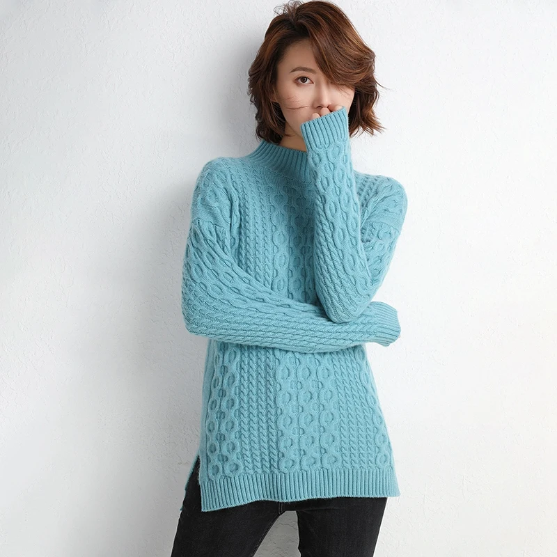 High End Pure Cashmere Sweater Women Turtleneck Long Sleeve Warm Thicken Winter Clothes Korean Side Split Retro Fluffy Sweater
High End Pure Cashmere Sweater Women Turtleneck Long Sleeve Warm Thicken Winter Clothes Korean Side Split Retro Fluffy Sweater