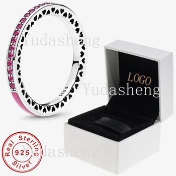 

Yudasheng High Quality Wedding Ring Radiant Hearts Radiant Orchid Enamel & Cerise Crystals