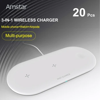 20pcs/lot 3 in 1 Wireless Charger for Airpods Apple Watch 5 4 3 2 1 iWatch 10W Fast Wireless Charging Pad for iPhone 11 XS XR X
20pcs/lot 3 in 1 Wireless Charger for Airpods Apple Watch 5 4 3 2 1 iWatch 10W Fast Wireless Charging Pad for iPhone 11 XS XR X